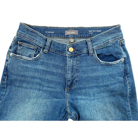 DL1961 Riley Boyfriend Straight Leg Raw Edge Hem‎ - Waterfront Size 25 - Picture 11 of 12